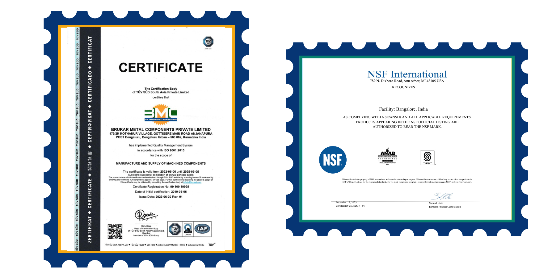 NSF & ISO Certificate